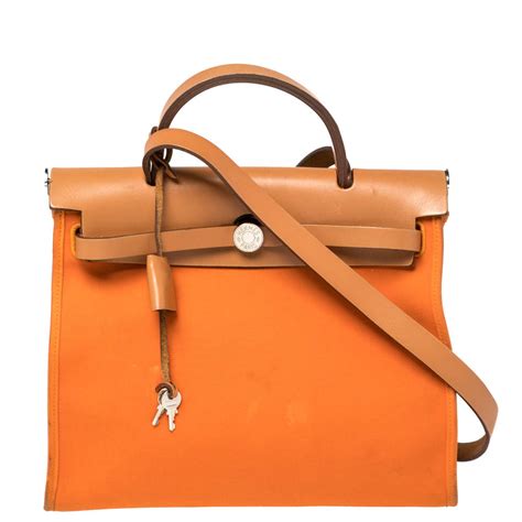 authentic hermes orange tote bucket purse|real real Hermes bags.